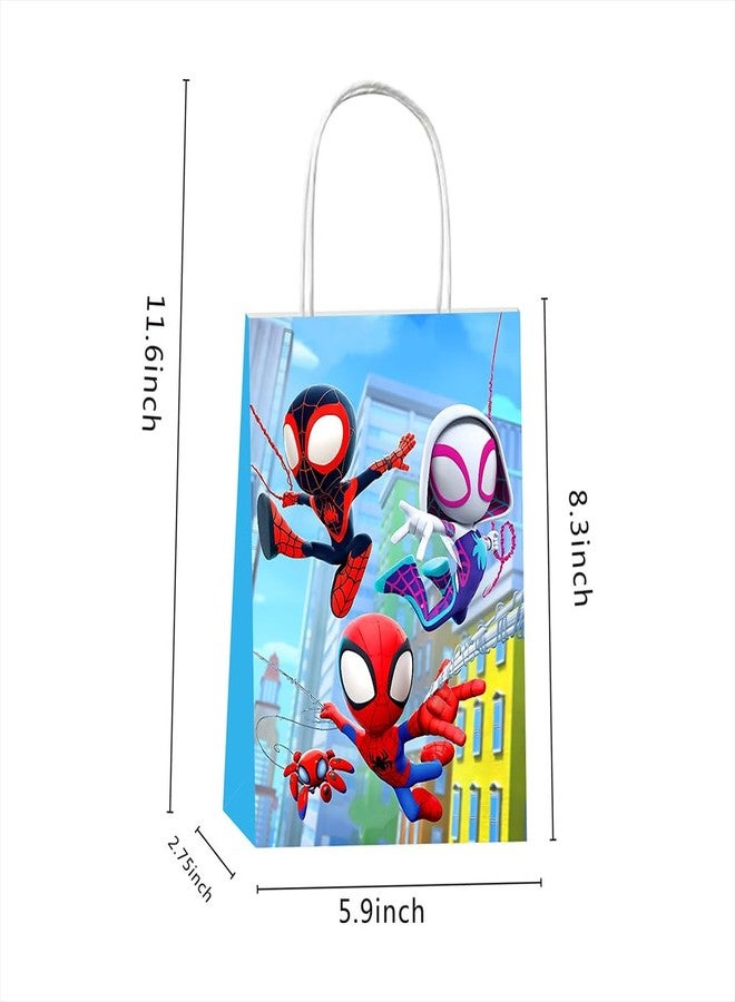 BNFUO 12pcs Spider and His Friends Party Gift Bags with Handles,Boy and Girl Birthday Party Supplies for Spider and His Friends Party Decorations - Image 3